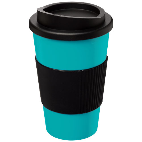 Gobelet isolant personnalisable 350ml Americano® Bleu aqua et Noir